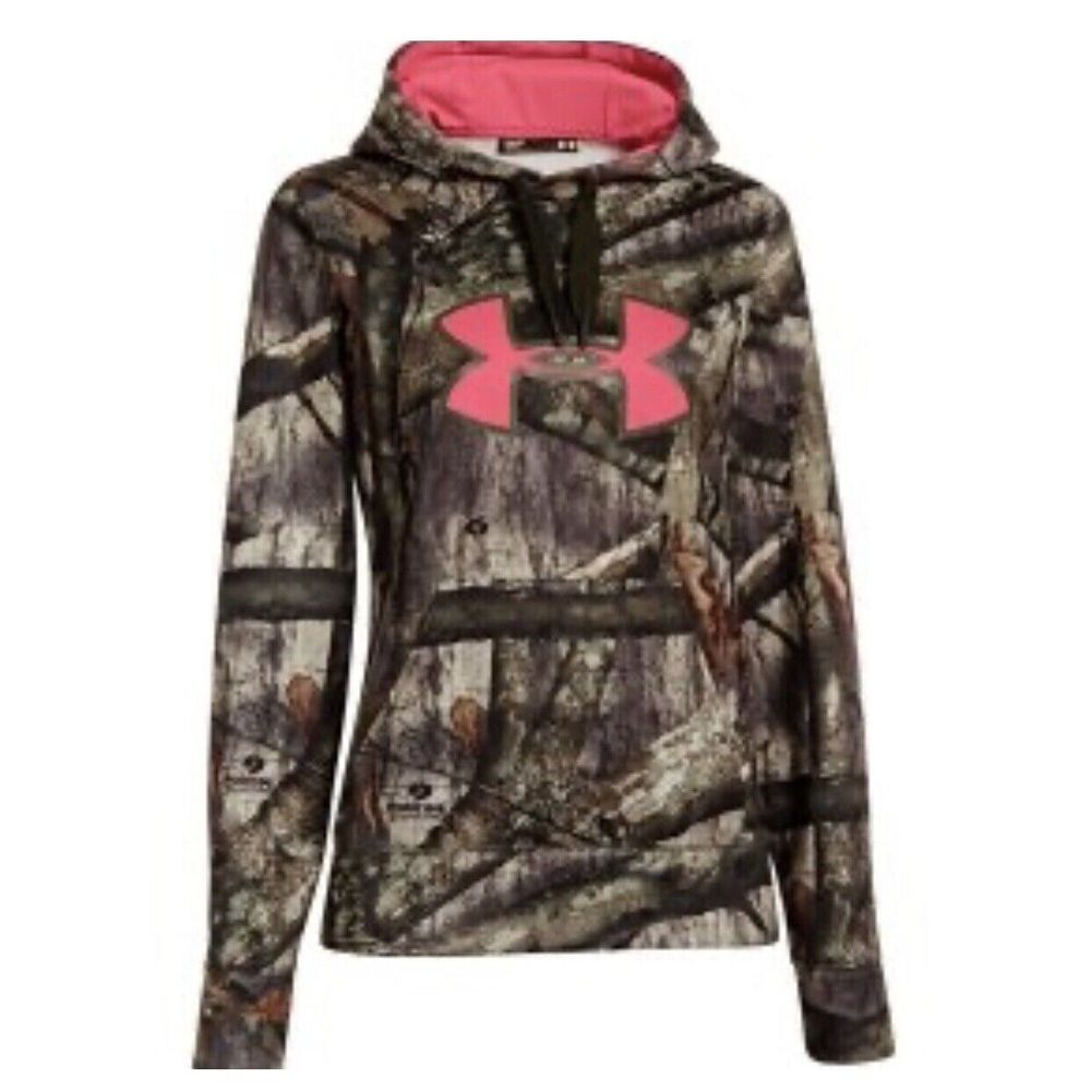 Underarmour Women's Mossy Oak Tree stand Camo Hoodie‎ Pink Logo S